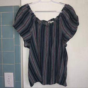 Striped off the shoulder shirt!!